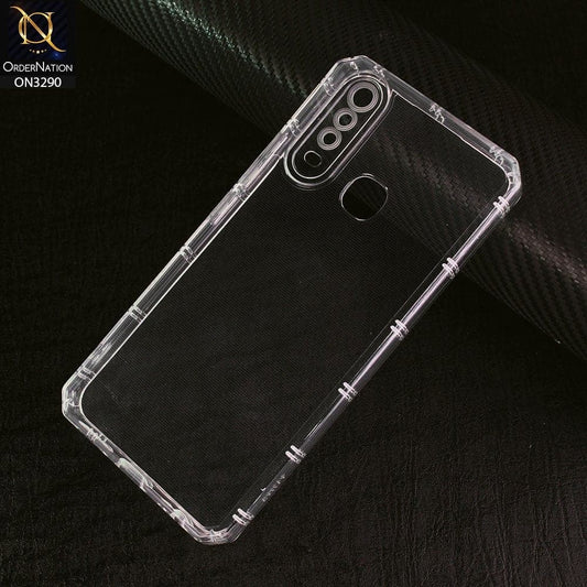 Vivo Y15 Cover -  Four Sided Airbag With Camera Protection Clear Transparent Soft Case
