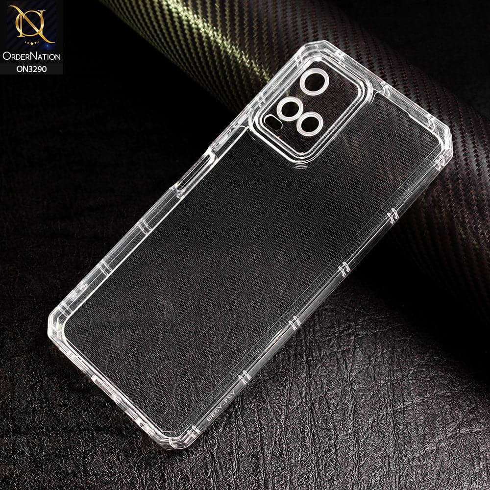 Vivo Y21s Cover - Four Sided Airbag With Camera Protection Clear Transparent Soft Case