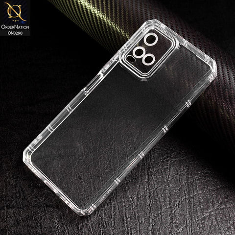 Vivo Y21s Cover - Four Sided Airbag With Camera Protection Clear Transparent Soft Case