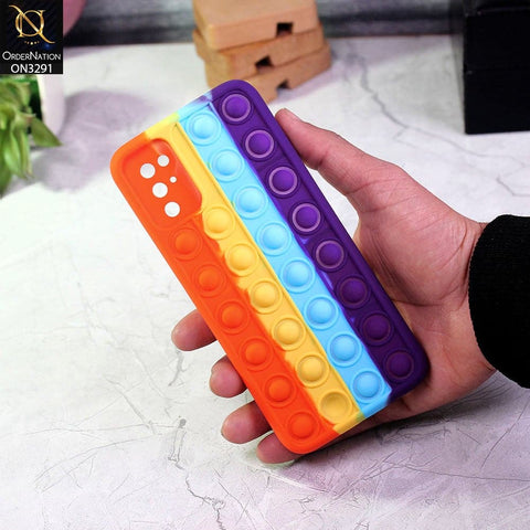 Samsung Galaxy A03s Cover - Orange - Trendy Fidget Stress Relief Bubble Soft Case