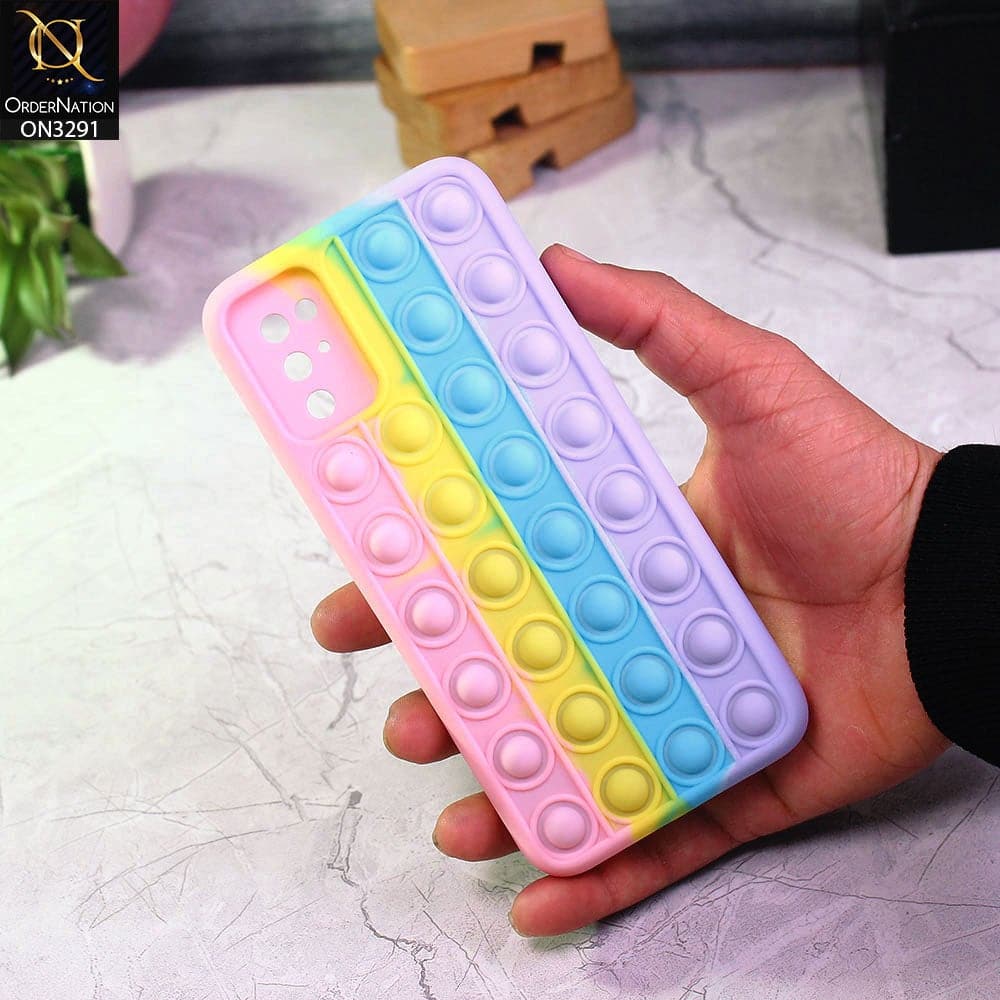 Samsung Galaxy A02s Cover - Pink - Trendy Fidget Stress Relief Bubble Soft Case