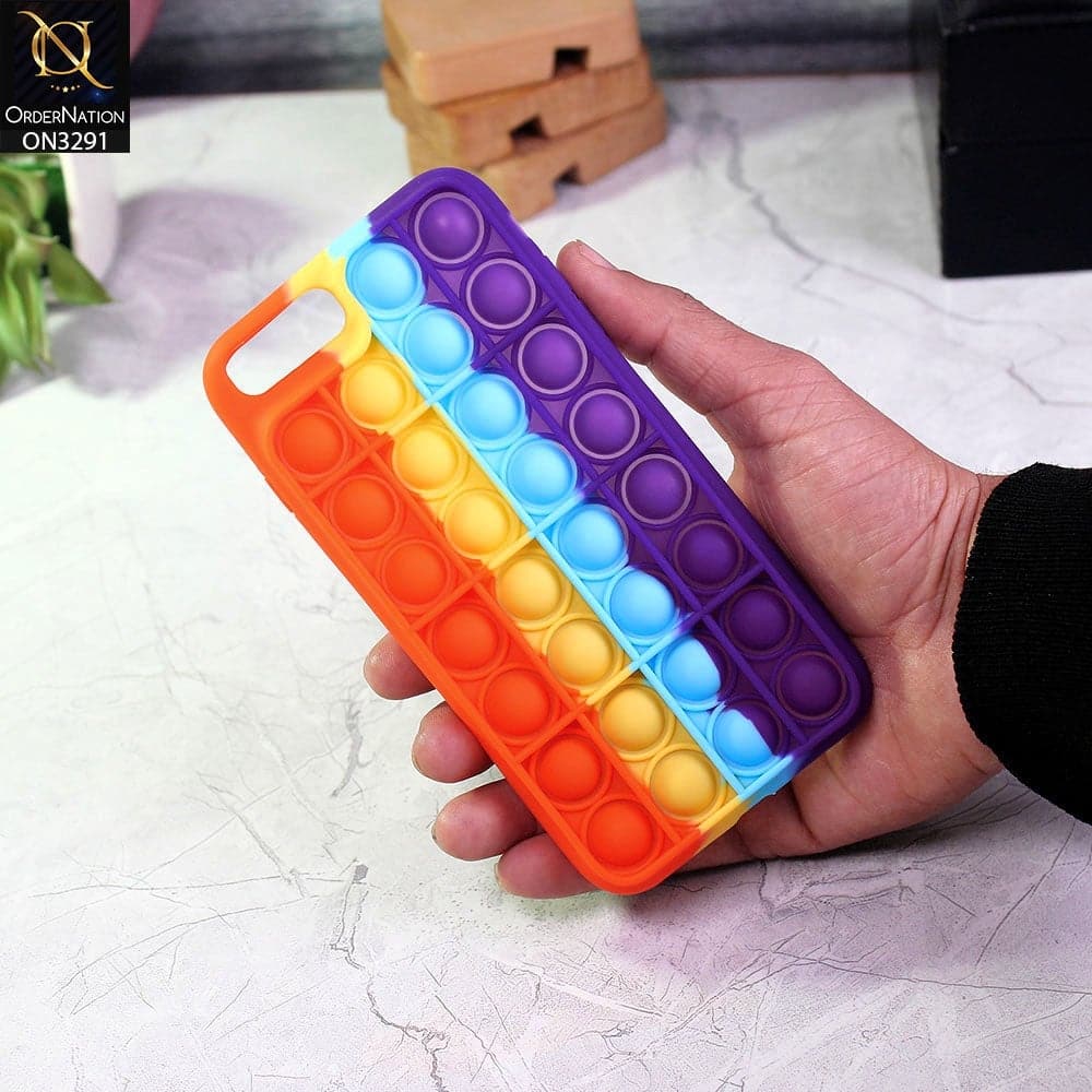iPhone 8 Plus / 7 Plus Cover - Orange - Trendy Fidget Stress Relief Bubble Soft Case