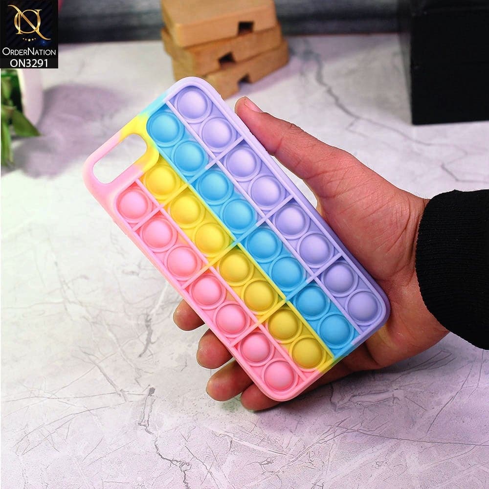iPhone 8 Plus / 7 Plus Cover - Pink - Trendy Fidget Stress Relief Bubble Soft Case