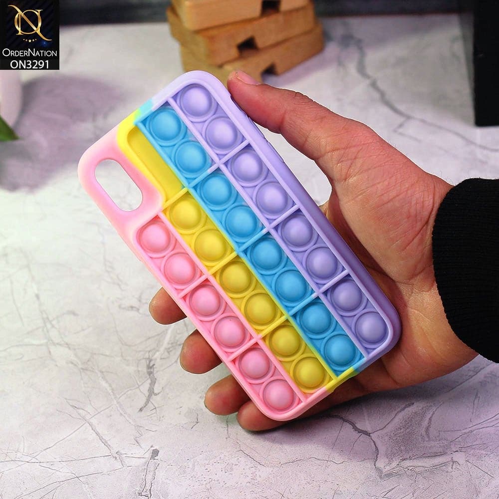 iPhone XS / X Cover - Pink - Trendy Fidget Stress Relief Bubble Soft Case
