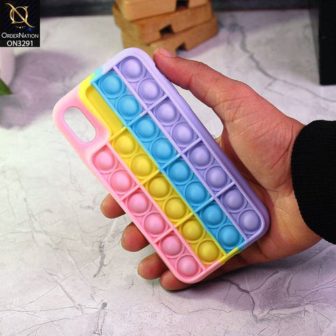 iPhone XS / X Cover - Pink - Trendy Fidget Stress Relief Bubble Soft Case