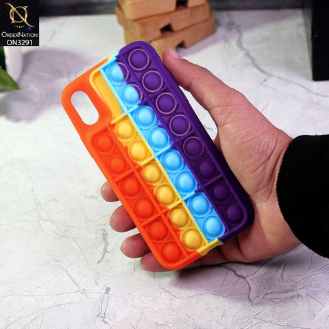 iPhone XS Max Cover - Orange - Trendy Fidget Stress Relief Bubble Soft Case