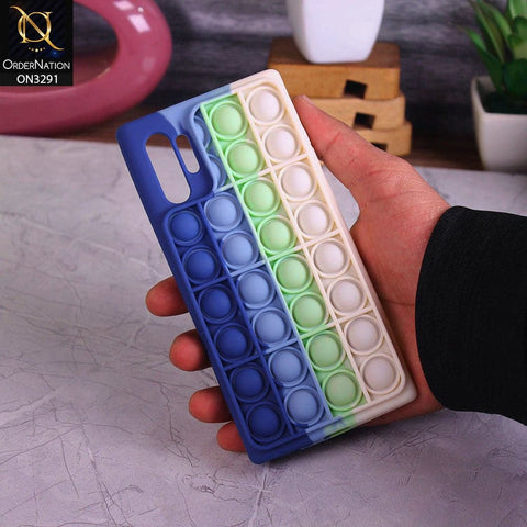 Samsung Galaxy Note 10 Plus Cover - Blue - Trendy Fidget Stress Relief Bubble Soft Case