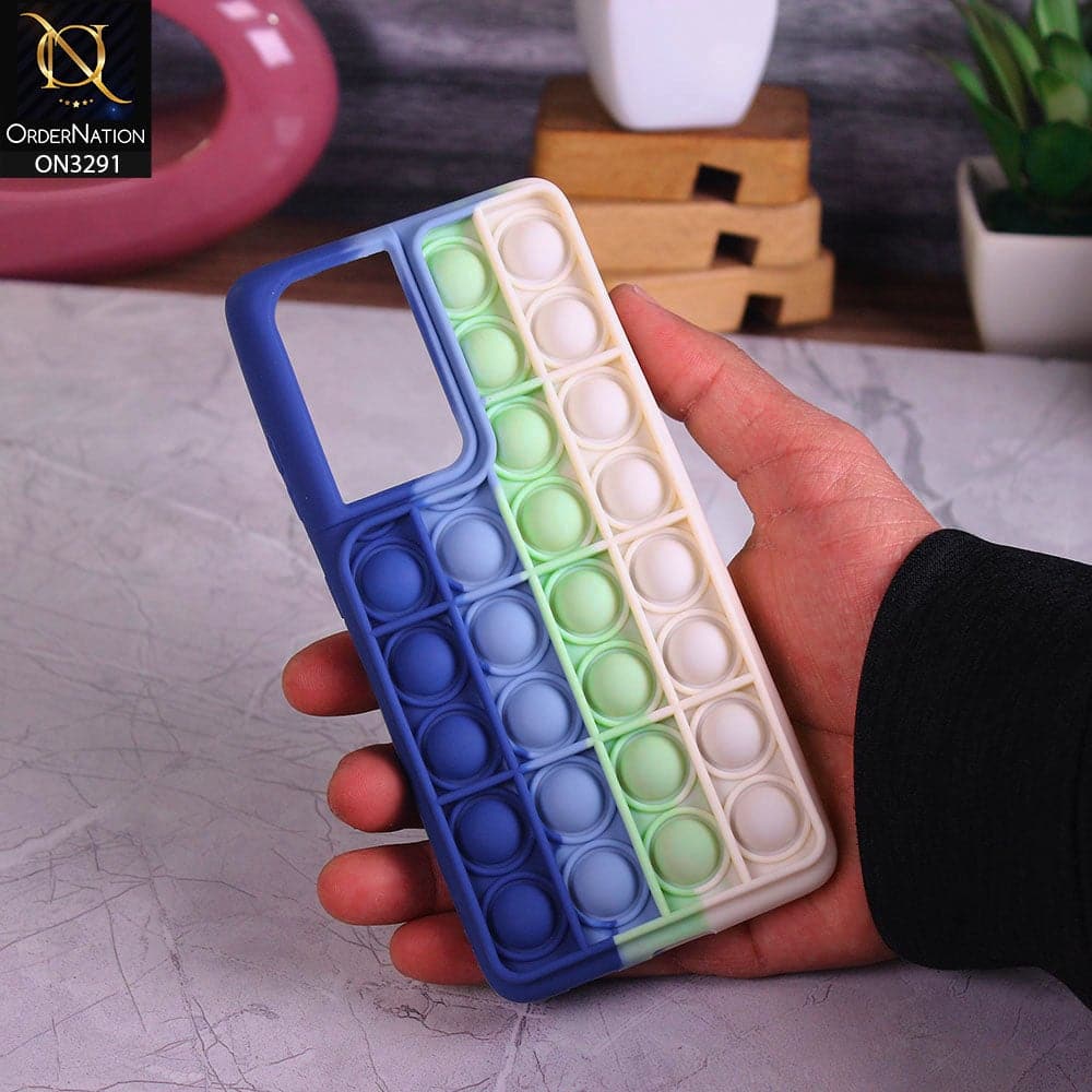 Samsung Galaxy S21 Ultra 5G Cover - Blue - Trendy Fidget Stress Relief Bubble Soft Case