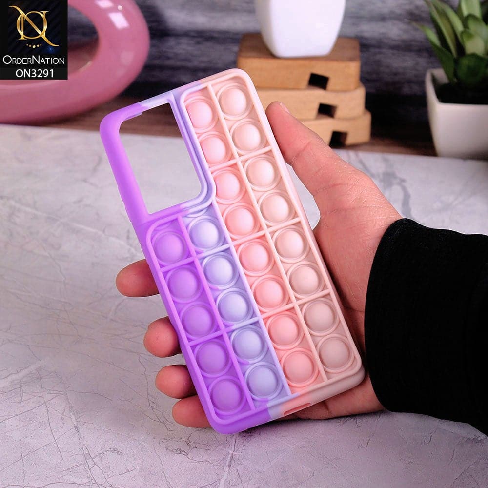 Samsung Galaxy S21 Ultra 5G Cover - Purple - Trendy Fidget Stress Relief Bubble Soft Case