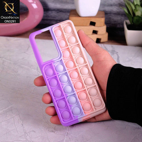 Samsung Galaxy S21 Ultra 5G Cover - Purple - Trendy Fidget Stress Relief Bubble Soft Case