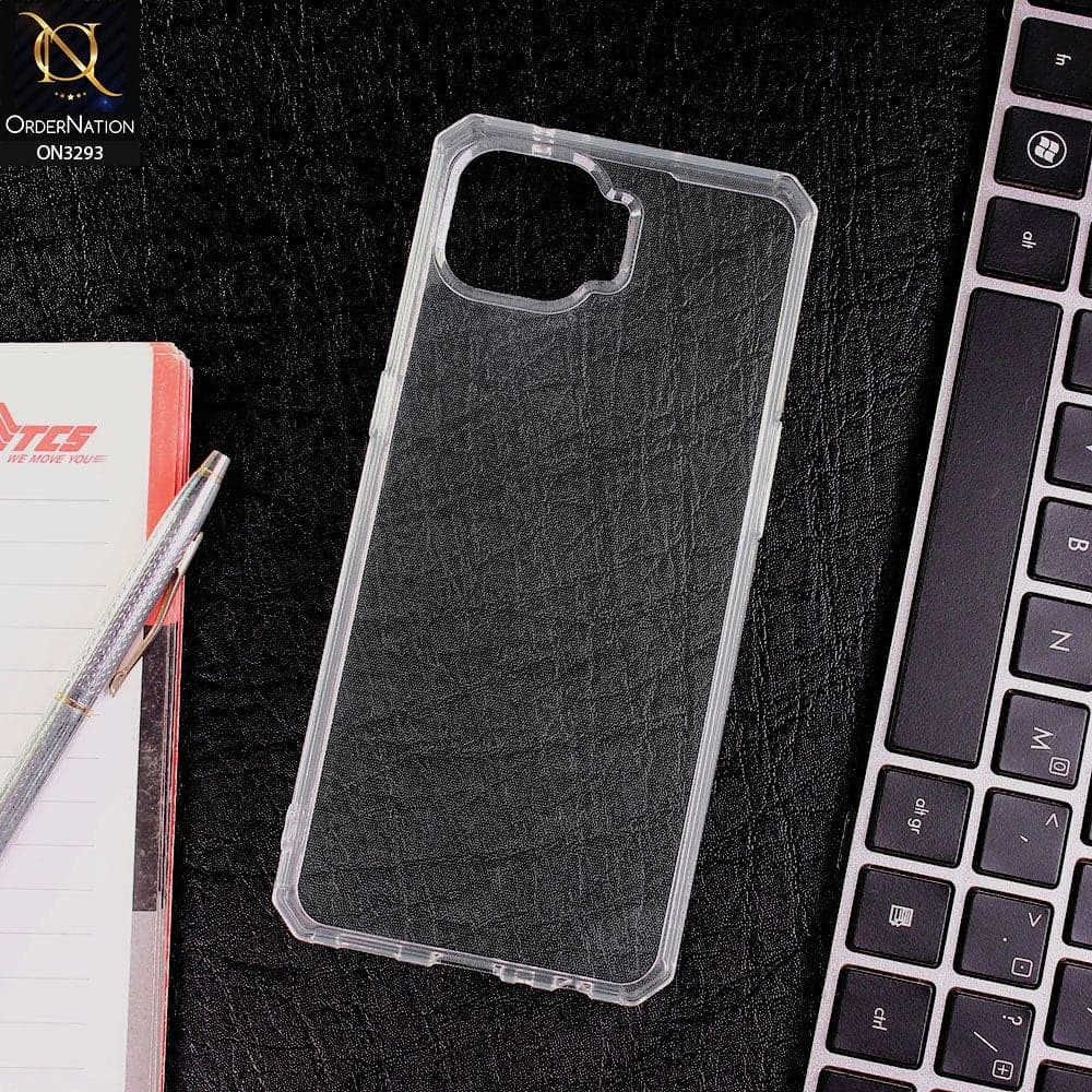 Oppo F17 Cover - Straight Edge Rubic Cube Anti Fall Soft TPU Clear Case