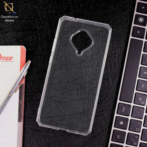 Vivo Y51 (2020 September) Cover - Straight Edge Rubic Cube Anti Fall Soft TPU Clear Case