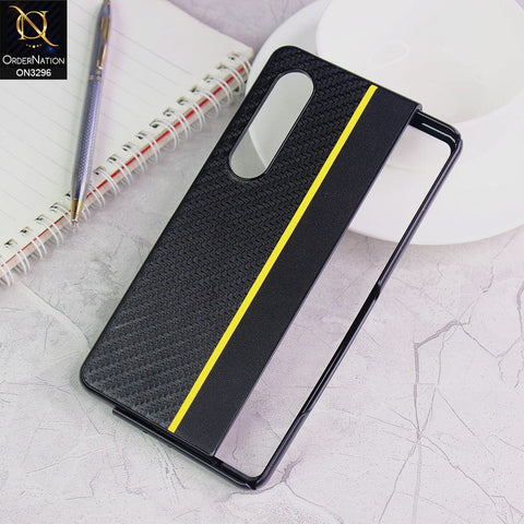 Samsung Galaxy Z Fold 3 5G Cover - Design 4 - Carbon Fiber Texture Hybrid PU Leather Hard Case