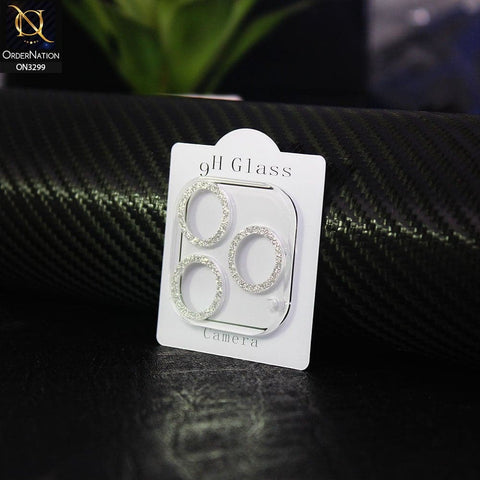 iPhone 12 Pro Max Camera Protector - SIlver - Elegant Diamond Glitter Camera Lens Protector
