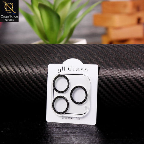 iPhone 13 Pro Max Camera Protector - Black - Elegant Diamond Glitter Camera Lens Protector