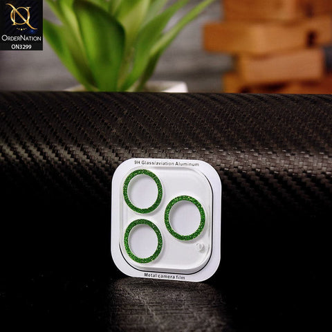 iPhone 13 Pro Max Camera Protector - Green - Elegant Diamond Glitter Camera Lens Protector