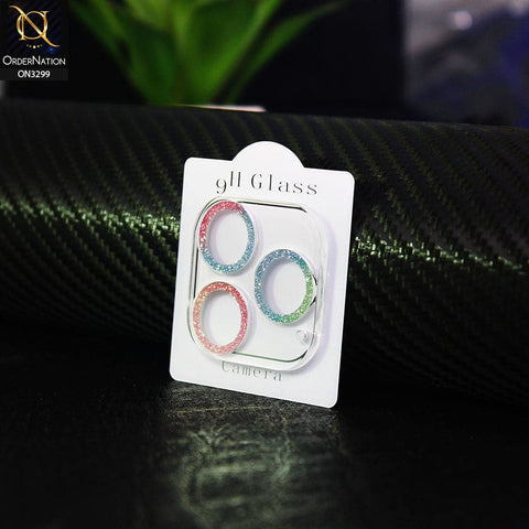 iPhone 13 Pro Camera Protector - Rainbow - Elegant Diamond Glitter Camera Lens Protector