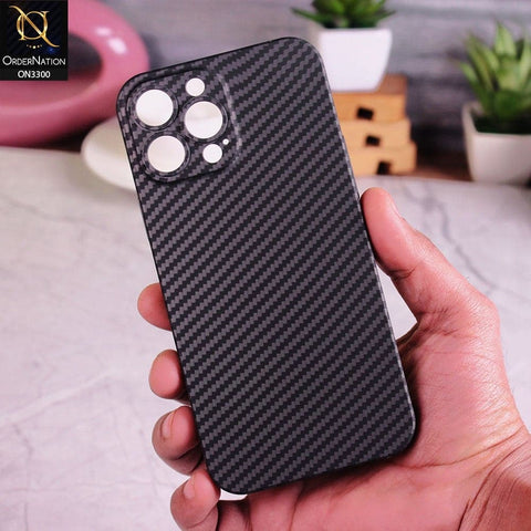 iPhone 13 Pro Max Cover - Black - Carbon Fiber Texture Ultra Thin Anti-Scratch Dirt-Resistant Hard Shell Case with Camera Protection