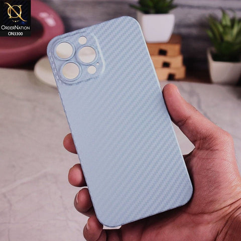 iPhone 13 Pro Max Cover - Sierra Blue - Carbon Fiber Texture Ultra Thin Anti-Scratch Dirt-Resistant Hard Shell Case with Camera Protection