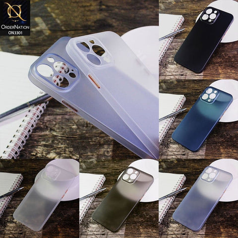 iPhone 12 Pro Max Cover - Blue - Ultra Thin Colored Semi-Transparent Paper Shell Case