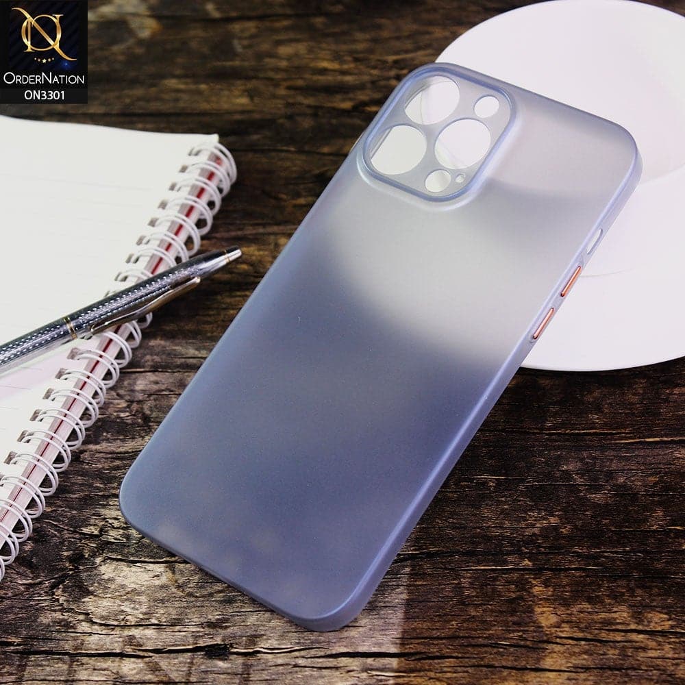 iPhone 13 Pro Cover - Light Blue - Ultra Thin Colored Semi-Transparent Paper Shell Case