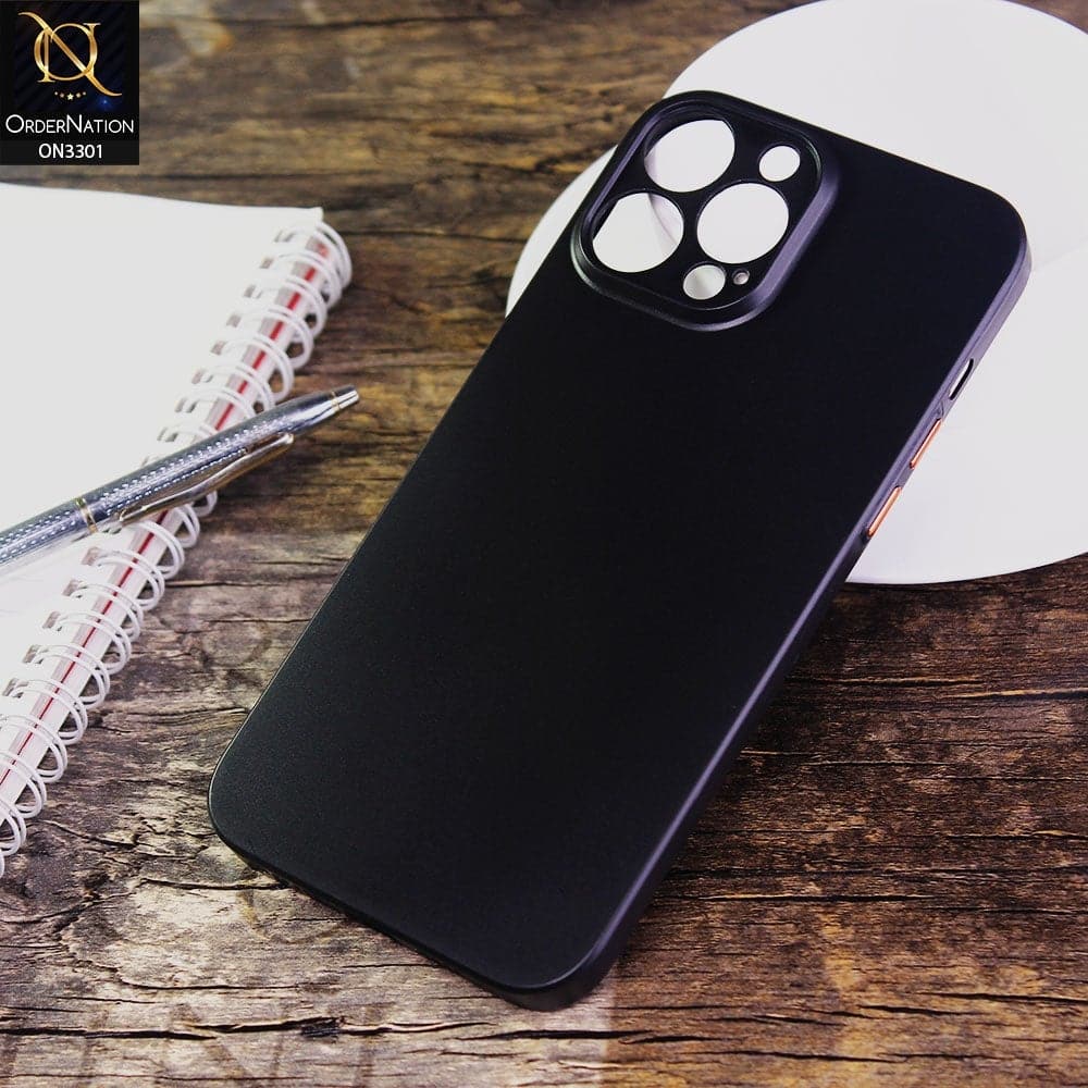 iPhone 13 Pro Max Cover - Black - Ultra Thin Colored Semi-Transparent Paper Shell Case