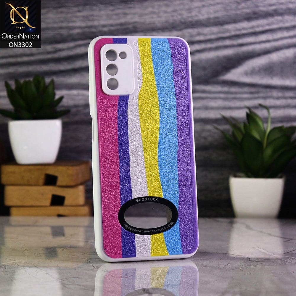Samsung Galaxy M02s Cover - Multi Colour - Good Luck Rainbow Series Camera Protection Soft Case