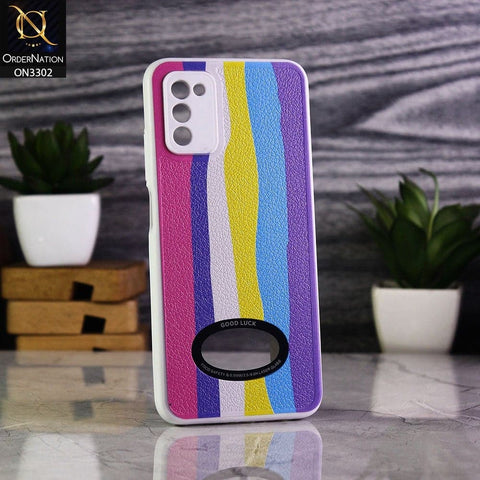 Samsung Galaxy A03s Cover - Multi Colour - Good Luck Rainbow Series Camera Protection Soft Case