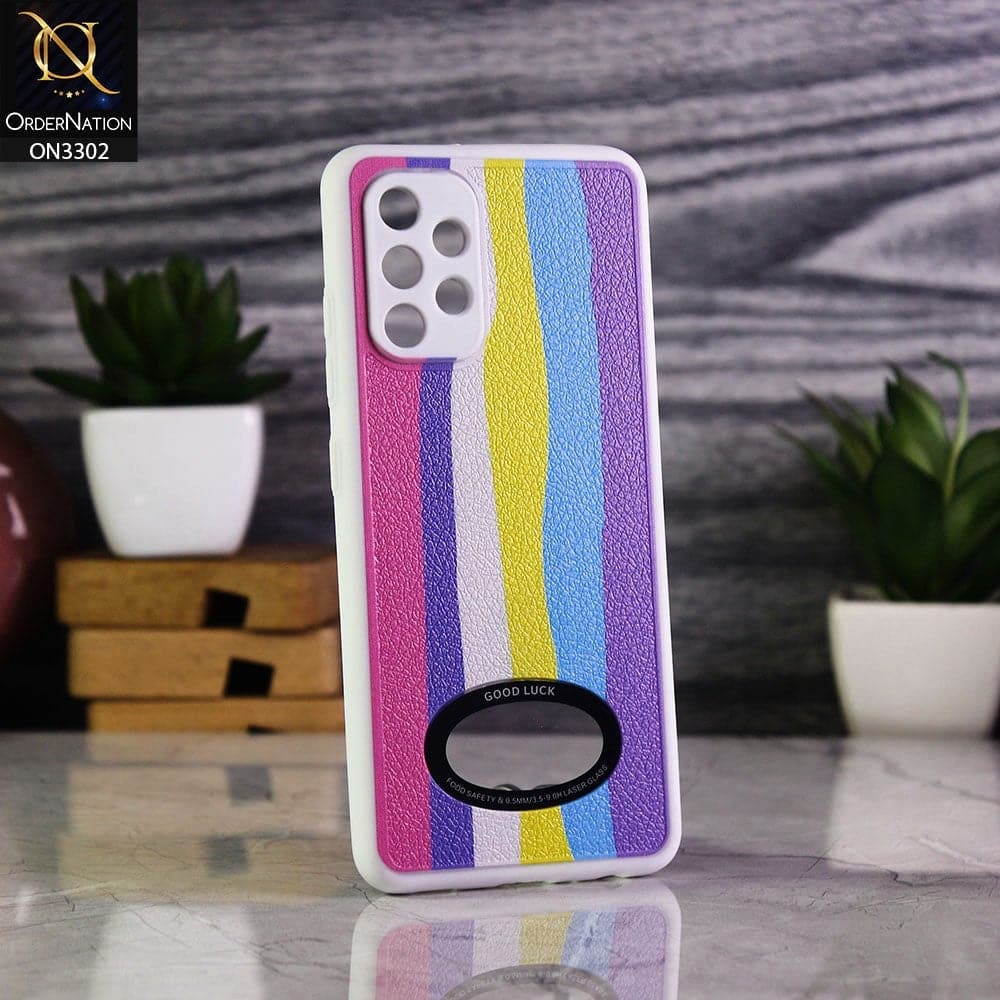 Samsung Galaxy A32 Cover - Multi Colour - Good Luck Rainbow Series Camera Protection Soft Case