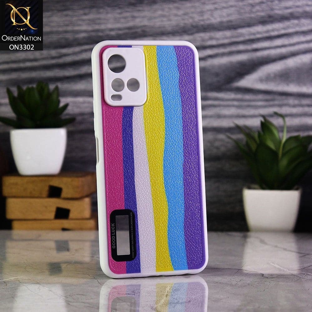 Vivo Y21 Cover - Multi Colour - Good Luck Rainbow Series Camera Protection Soft Case