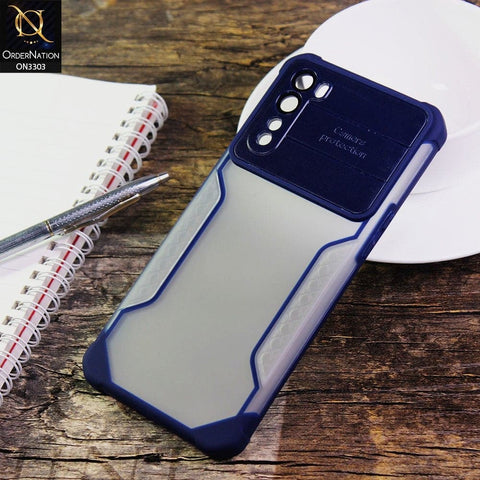 OnePlus Nord McLaren Cover - Blue - Shockproof Hybrid Style Soft Borders Semi Hard Semi Transparent Tempered Camera Lens Protection Case