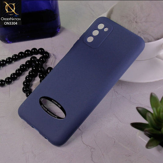 Samsung Galaxy A03s Cover - Blue - Fashion PLain Soft Silicone Camera Protection Case