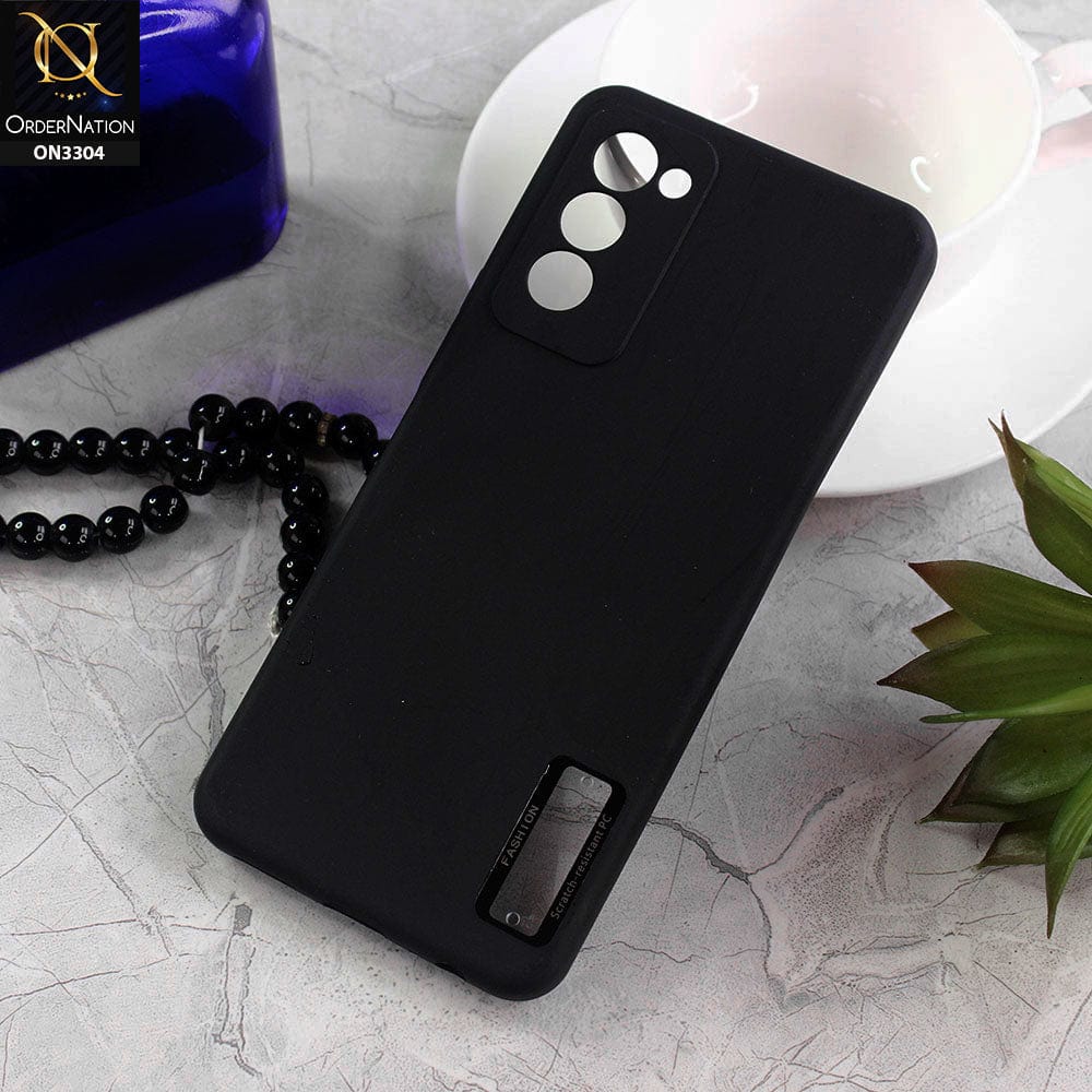 Tecno Camon 18T Cover - Black - Fashion PLain Soft Silicone Camera Protection Case