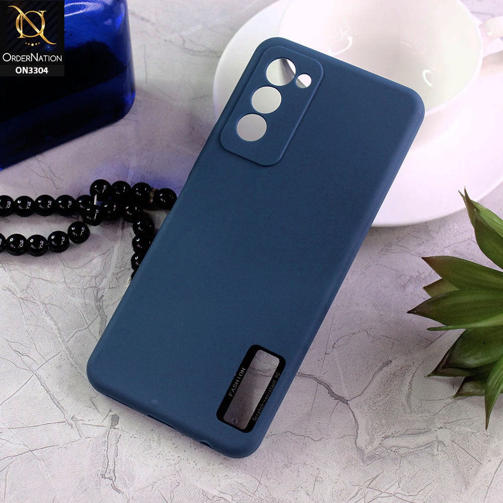 Tecno Camon 18T Cover - Blue - Fashion PLain Soft Silicone Camera Protection Case