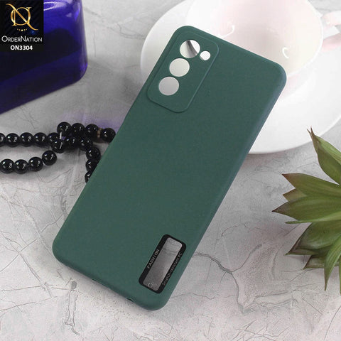 Tecno Camon 18T Cover - Green - Fashion PLain Soft Silicone Camera Protection Case