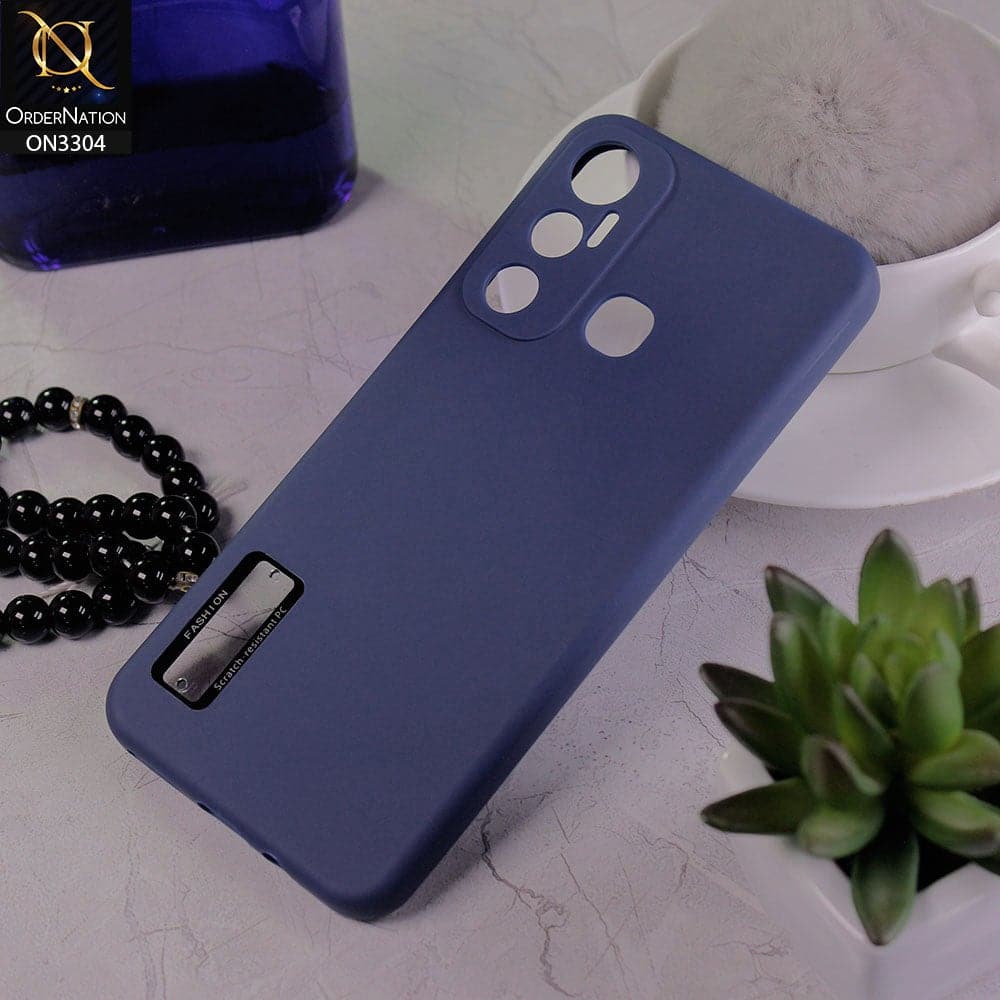 Infinix Hot 11 Cover - Blue - Fashion PLain Soft Silicone Camera Protection Case