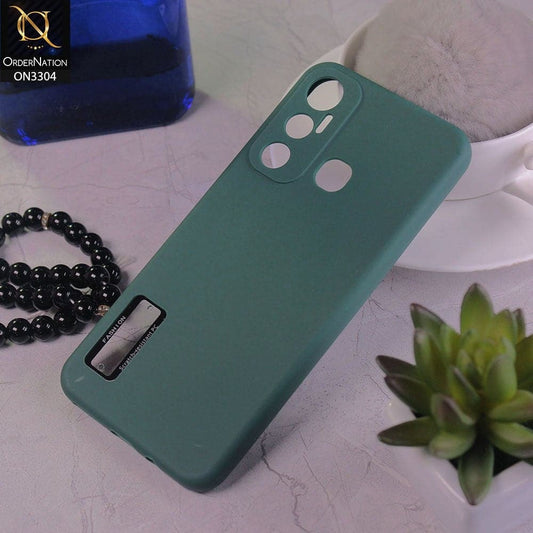 Infinix Hot 11 Cover - Green - Fashion PLain Soft Silicone Camera Protection Case