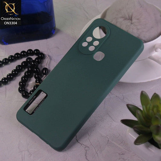 Infinix Hot 11s Cover - Green - Fashion PLain Soft Silicone Camera Protection Case