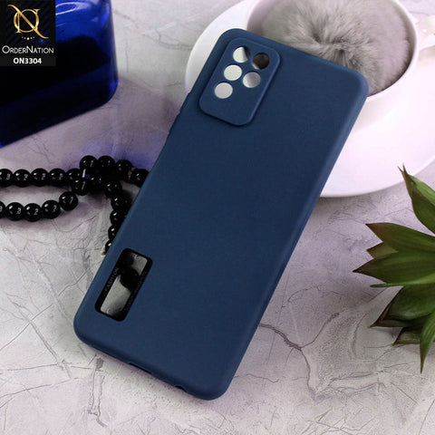 Infinix Note 10 Cover - Blue - Fashion PLain Soft Silicone Camera Protection Case