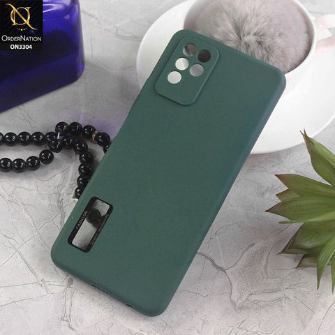 Infinix Note 10 Cover - Green - Fashion PLain Soft Silicone Camera Protection Case