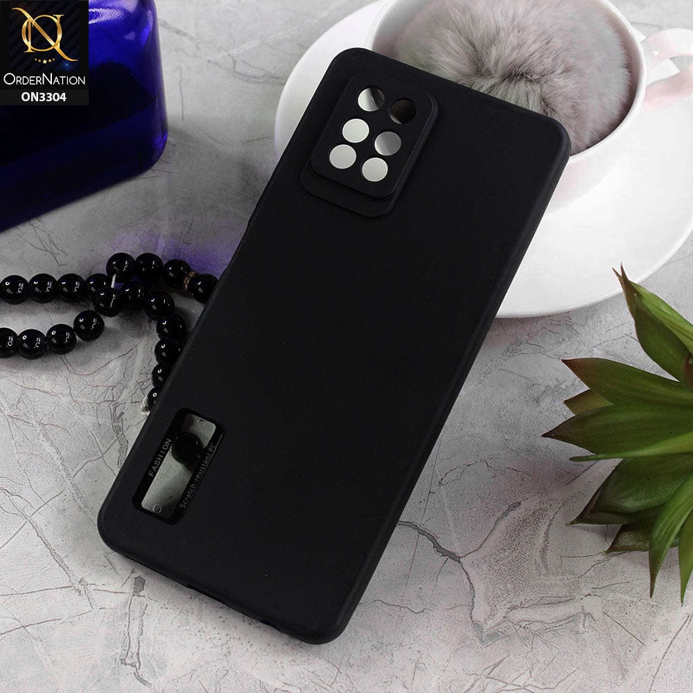 Infinix Note 10 Pro Cover - Black - Fashion PLain Soft Silicone Camera Protection Case