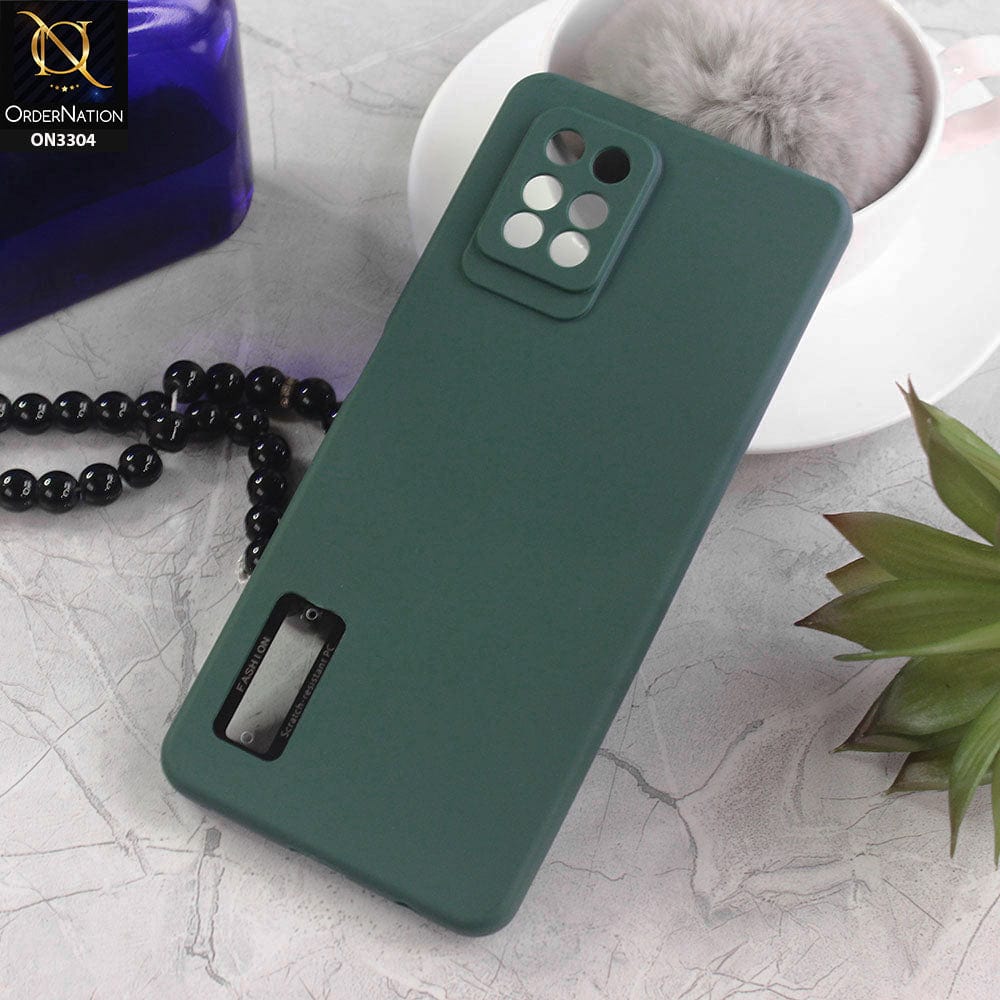 Infinix Note 10 Pro Cover - Green - Fashion PLain Soft Silicone Camera Protection Case