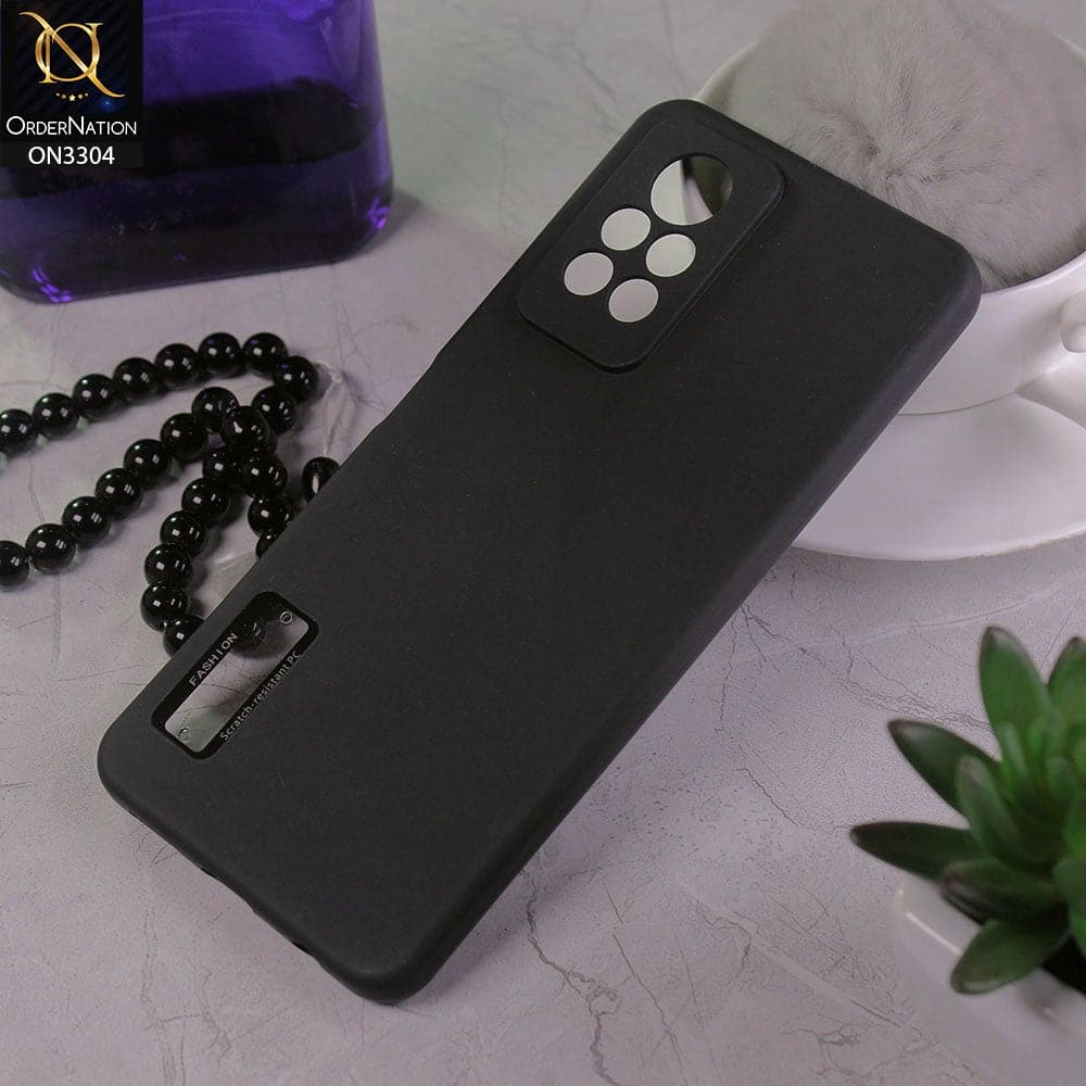 Infinix Note 11 Pro Cover - Black - Fashion PLain Soft Silicone Camera Protection Case