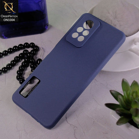 Infinix Note 11 Pro Cover - Blue - Fashion PLain Soft Silicone Camera Protection Case