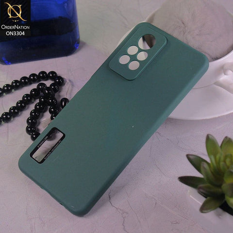 Infinix Note 11 Pro Cover - Green - Fashion PLain Soft Silicone Camera Protection Case