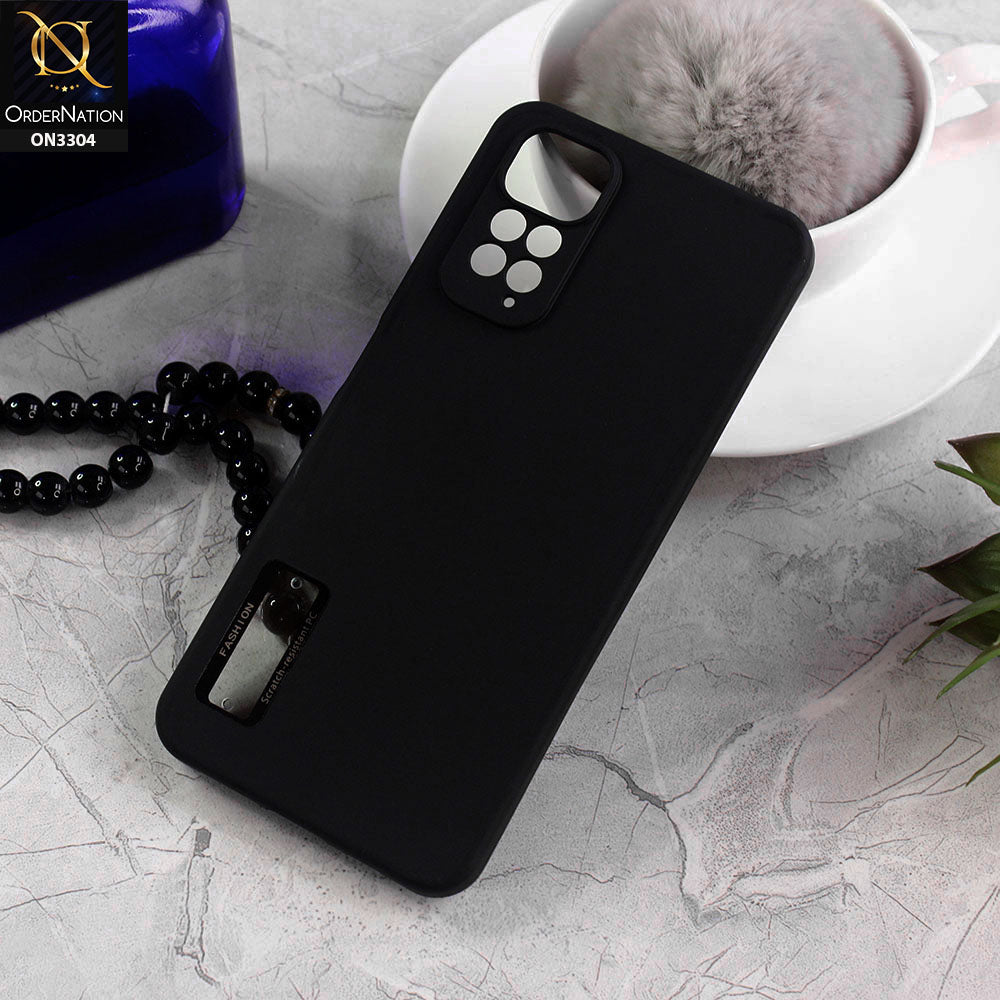 Xiaomi Redmi Note 11 Cover - Black - Fashion PLain Soft Silicone Camera Protection Case