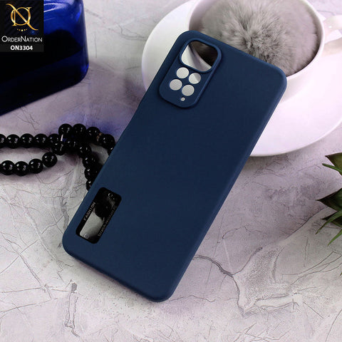 Xiaomi Redmi Note 11 Cover - Blue - Fashion PLain Soft Silicone Camera Protection Case