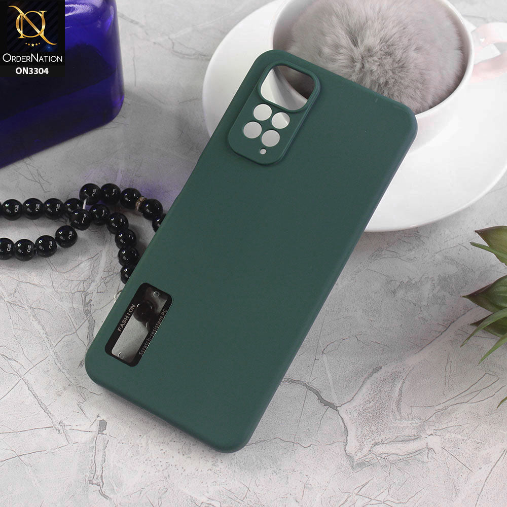 Xiaomi Redmi Note 11 Cover - Green - Fashion PLain Soft Silicone Camera Protection Case
