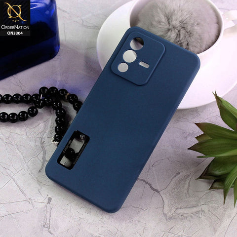 Vivo S12 Cover - Blue - Fashion PLain Soft Silicone Camera Protection Case