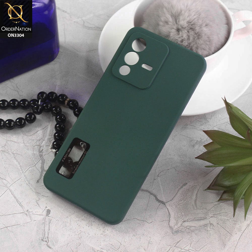 Vivo V23 5G Cover - Green - Fashion PLain Soft Silicone Camera Protection Case
